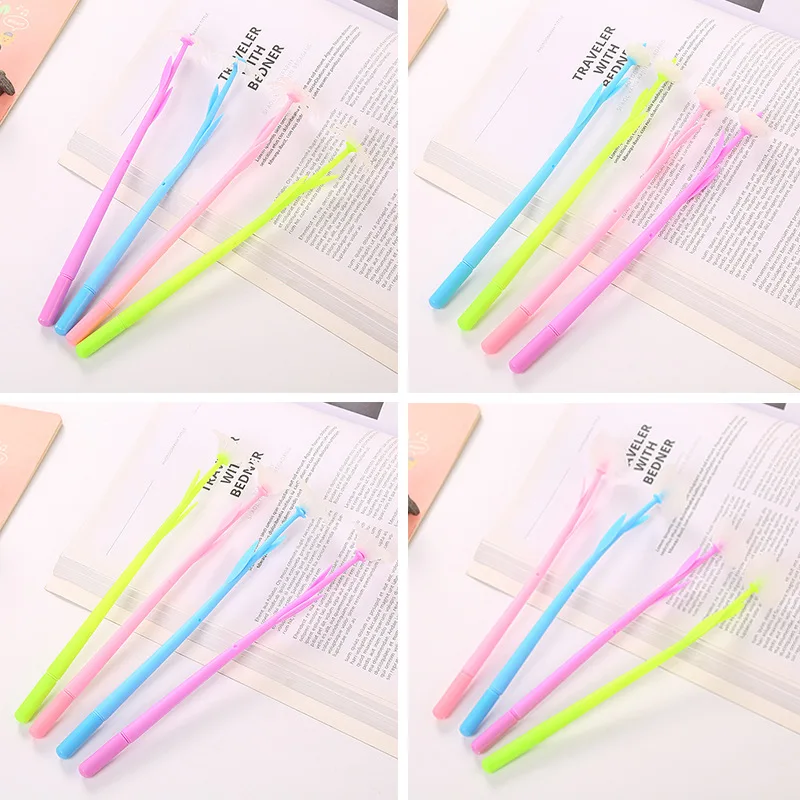 

50PCS Creative sun color changing flower Rollerball pen Cute learning stationery Water color changing flower pen