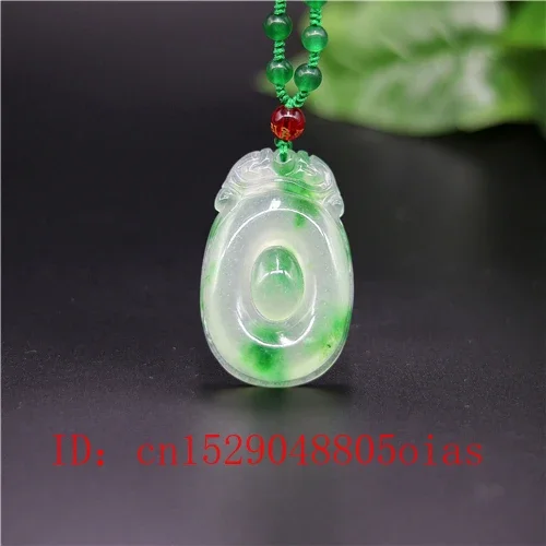 

Natural Green A Emerald Jade Dragon Pendant Beads Necklace Charm Jadeite Jewellery Fashion Carved Amulet Gifts for Women Men