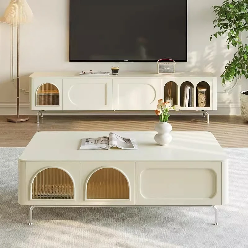 

TV cabinet coffee table combination modern simple small apartment living room floor cabinet