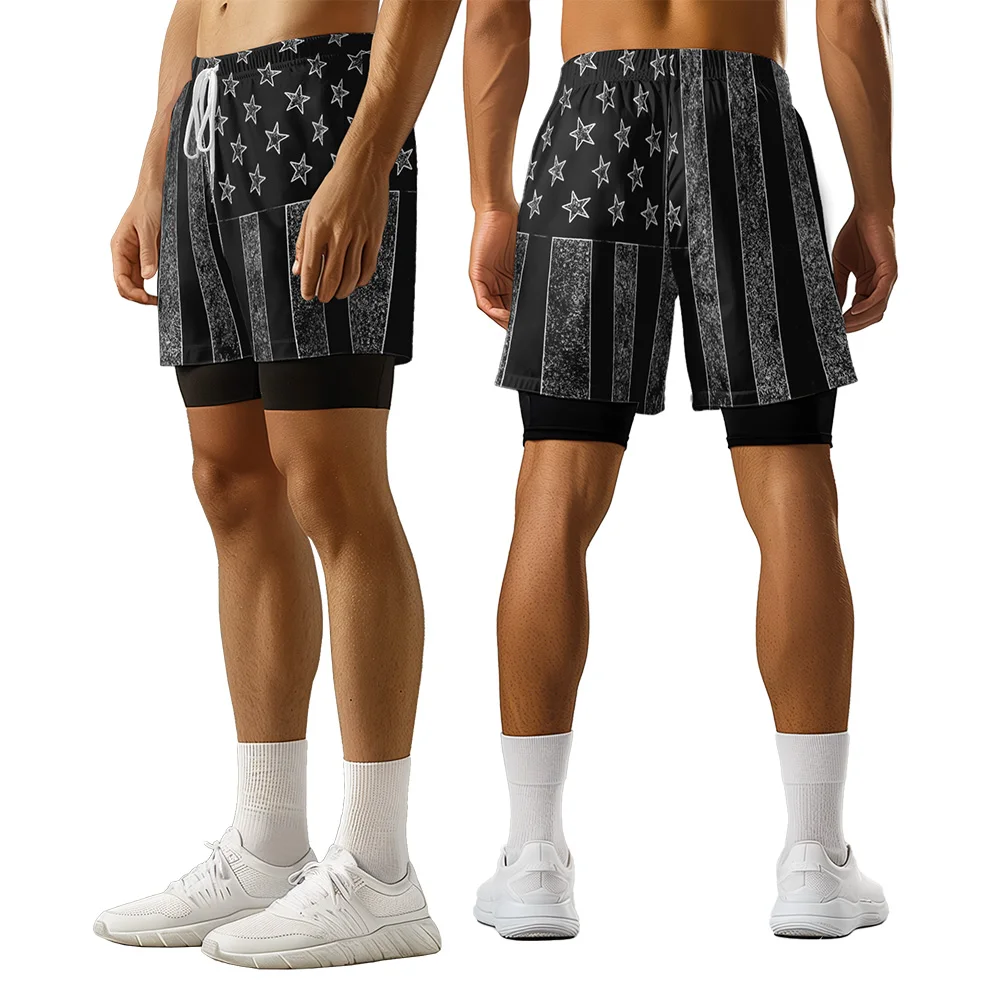 Original design Independence Day collection Summer 3D Premium print casual trend Sports High Street Ice skating camo shorts