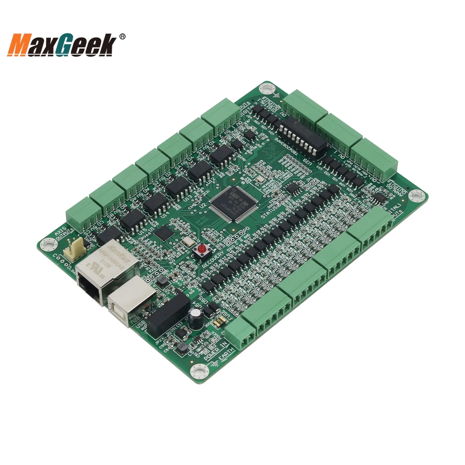 Imagem -03 - Maxgeek Placa Controladora Mach3 de Eixos Controlador de Movimento Cnc Suporte Usb Mais Ethernet para Máquina de Gravação Cnc