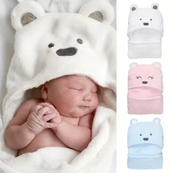 Baby Blankets Super Soft Conditioning Blanket for Baby Girls and Boys Cute Plush Bear Baby Blankets Baby Swaddle Blanket Pink