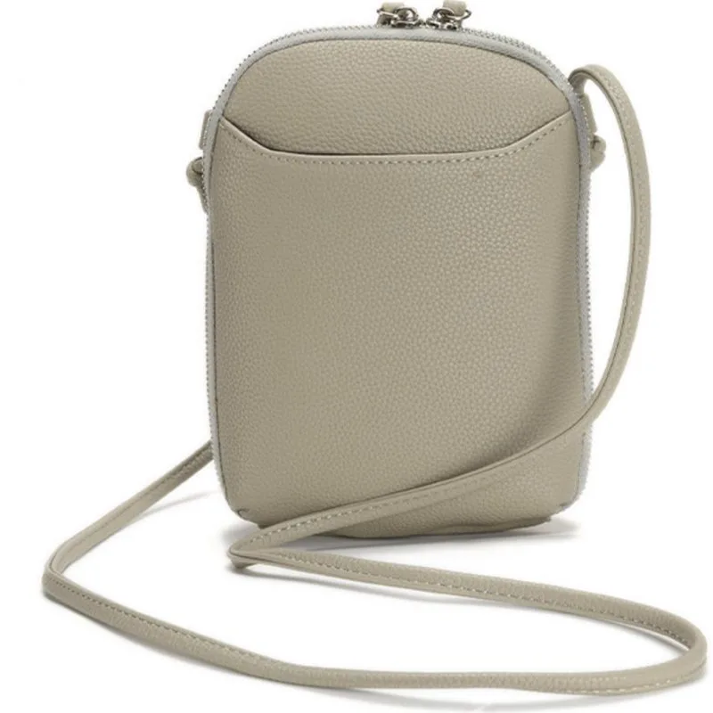 PU Leather Mobile Phone Messenger Bag Single Shoulder Crossbody Vertical Zipper Round Handbags For Women Quality Casual  Luxury