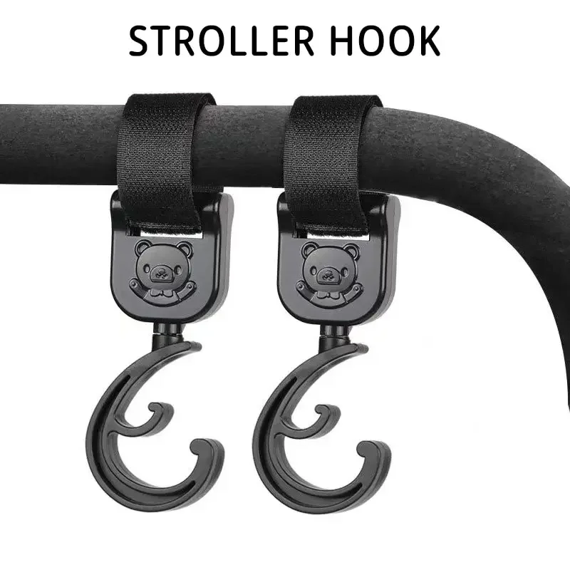 

1Pair Baby Pram Hooks Rotate 360 Degree Stroller Carriage Storage Bag Hooks Universal Hanger Stroller Accessories