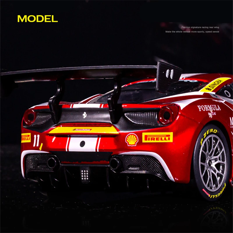 Bburago 1:24 2017 Ferrari 488 Challenge Alloy Sports Car Model Diecast Metal Racing Car Vehicles Model Simulation Kids Toys Gift