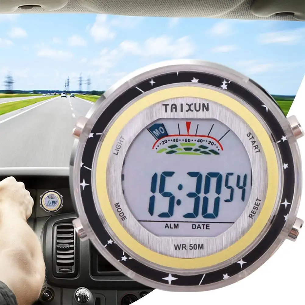 Car Clock Night Light Multifunctional Rainproof Portable And Compact Electric Car Electronic Watch Small Ornament
