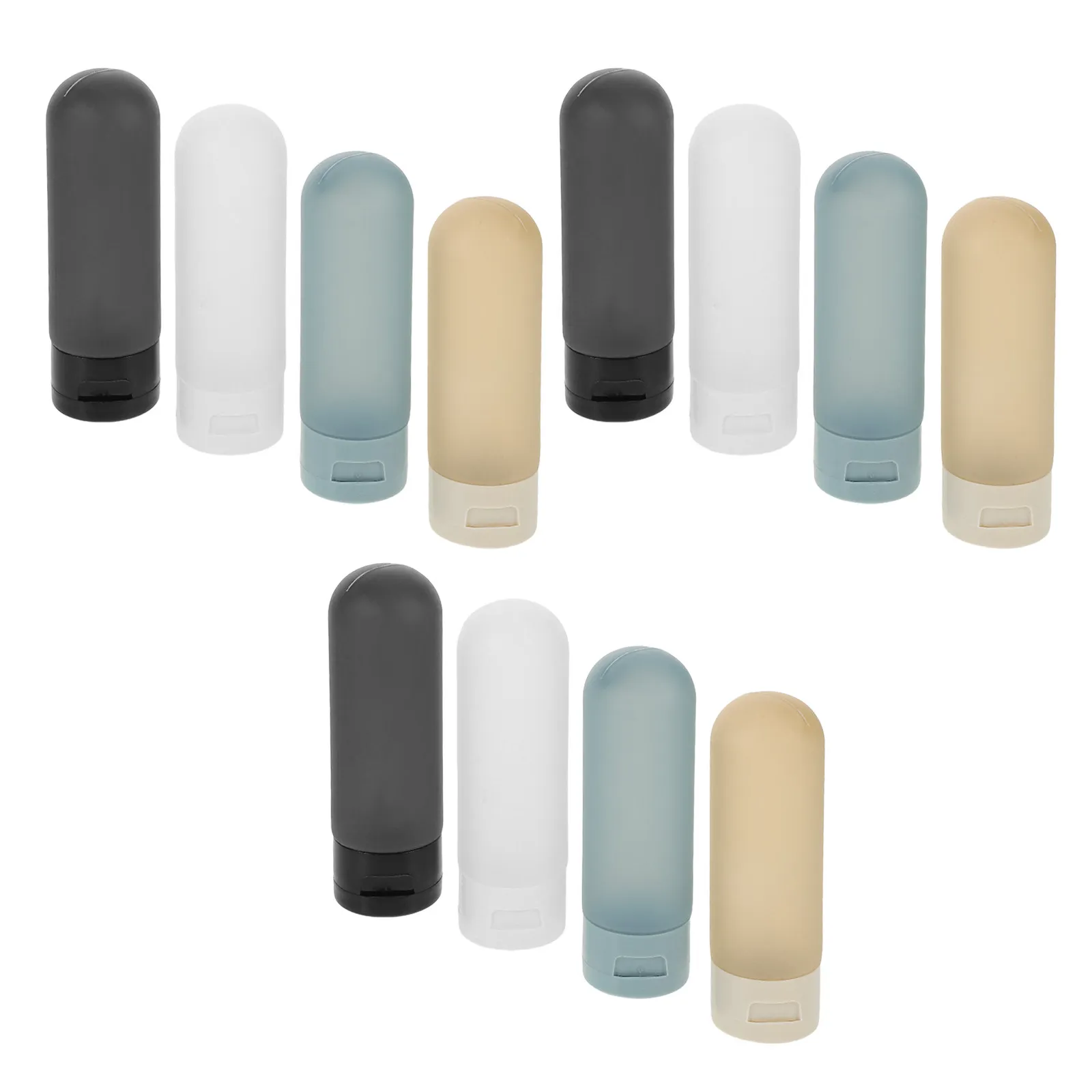 

12Pcs Travel Bottle Set Leakproof Refillable Soft Squeeze Tubes Skincare Toiletries Shampoo Lotion Conditioner