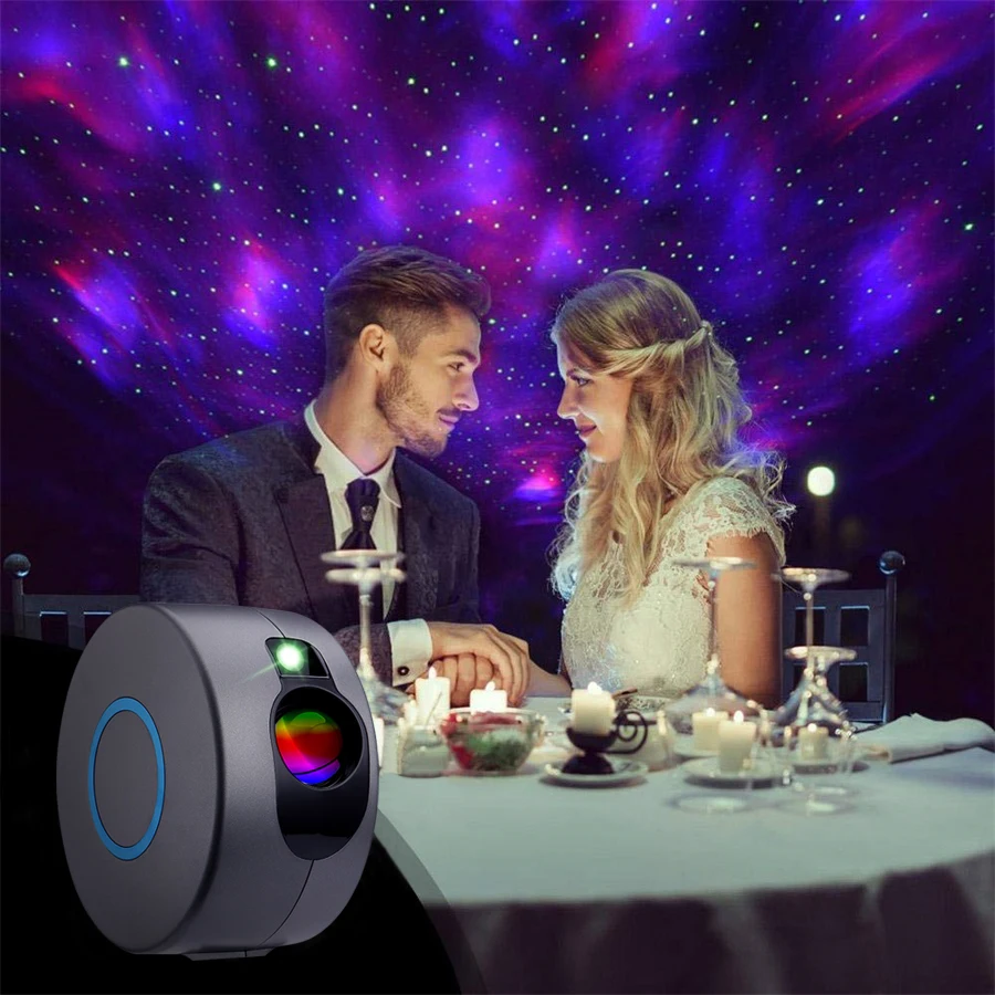 Galaxy Projector Light Remote Control Projection Nebula LED Nightlight for Home Bedroom RGB Colorful Starry Sky LED Night Light