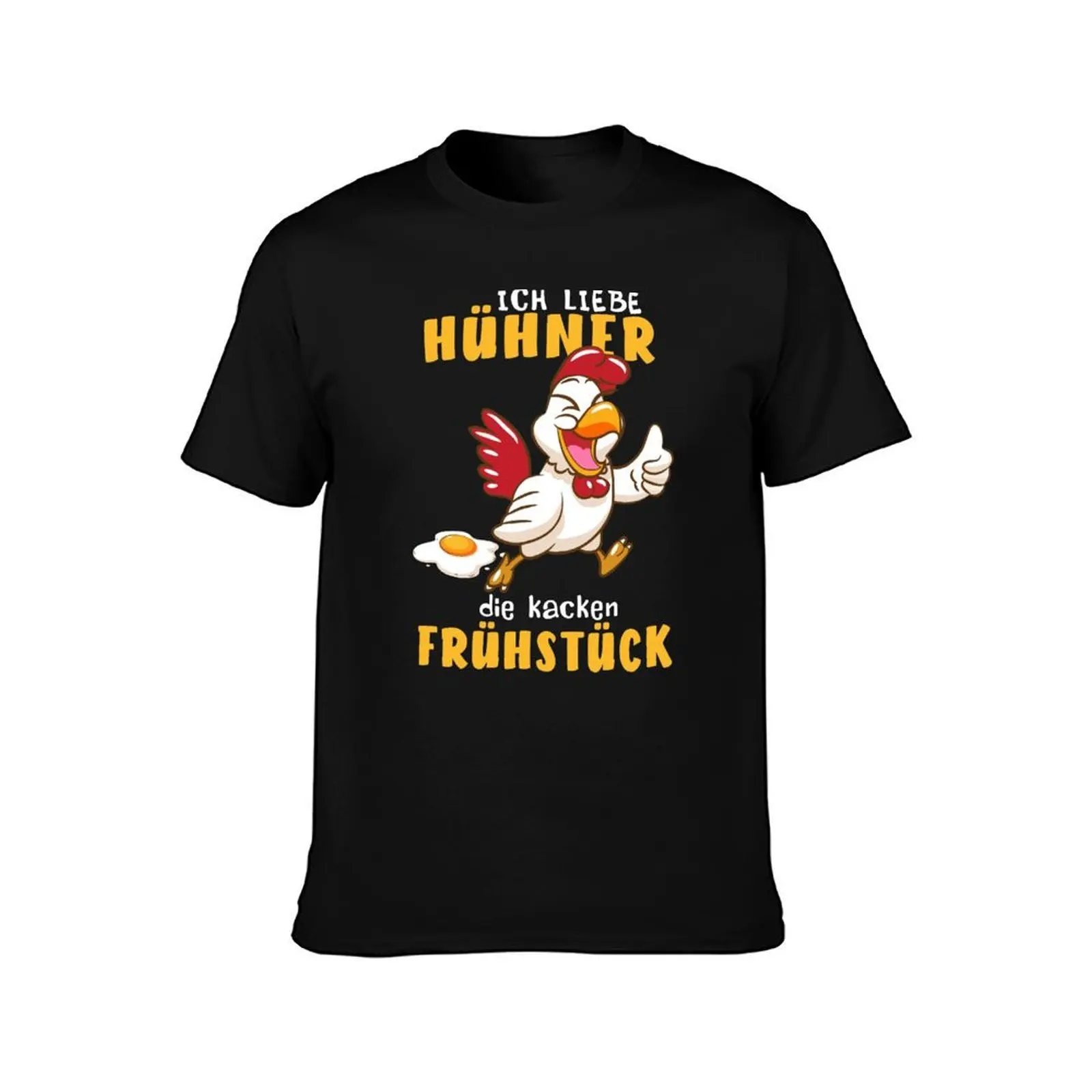 ich liebe Hühner die kacken Frühstück Landwirt Bauer Eier T-Shirt, Summer Casual Cotton Tee, Oversized Streetwear Tops