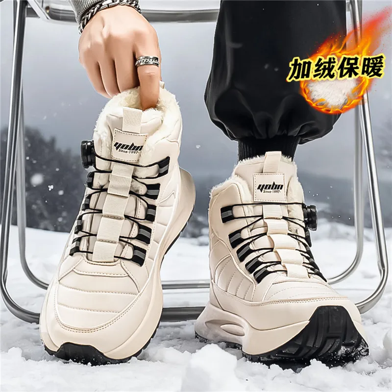men boots 2025 New Winter Slippers Warm Men Shoes Waterproof Non-Slip Plush Sneakers Male tenis shoes Boots Men Sneakers Winter