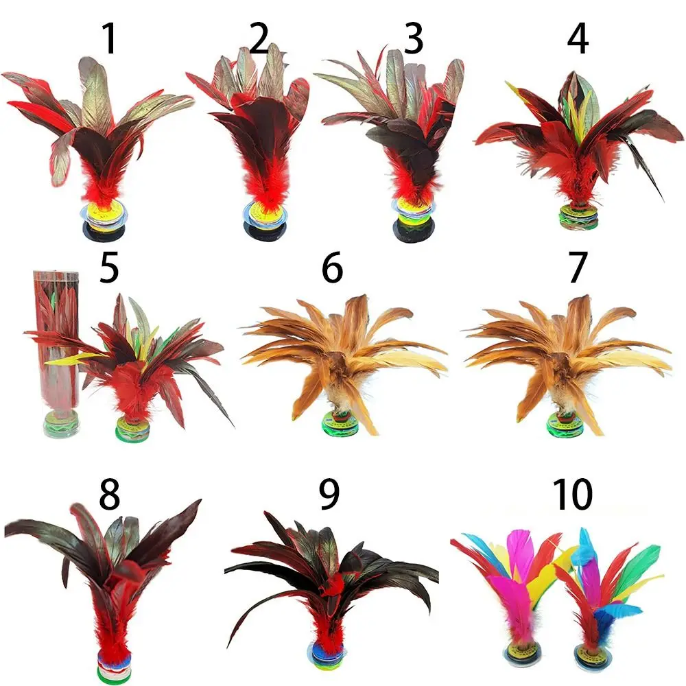 2pcs 10styles Outdoor Toy Game Entertainment Footbal Foot Kick Physical Exercise Shuttlecock Chinese Jianzi Feathers Kick