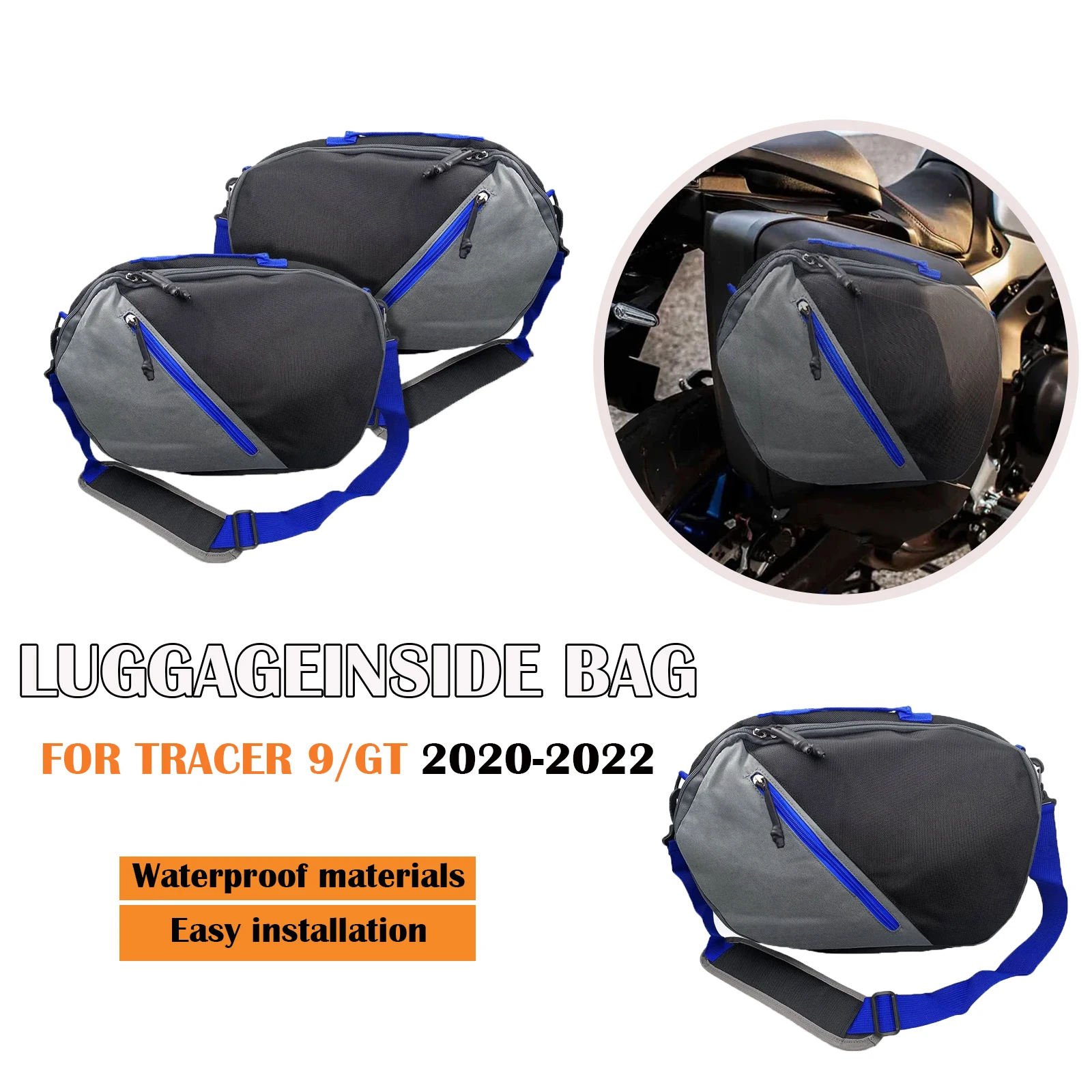 

Сумки для багажа мотоцикла, боковые карманы, черные расширяемые внутренние сумки для Yamaha Tracer 900 2020-2022 Tracer 9 GT TRACER 900 GT