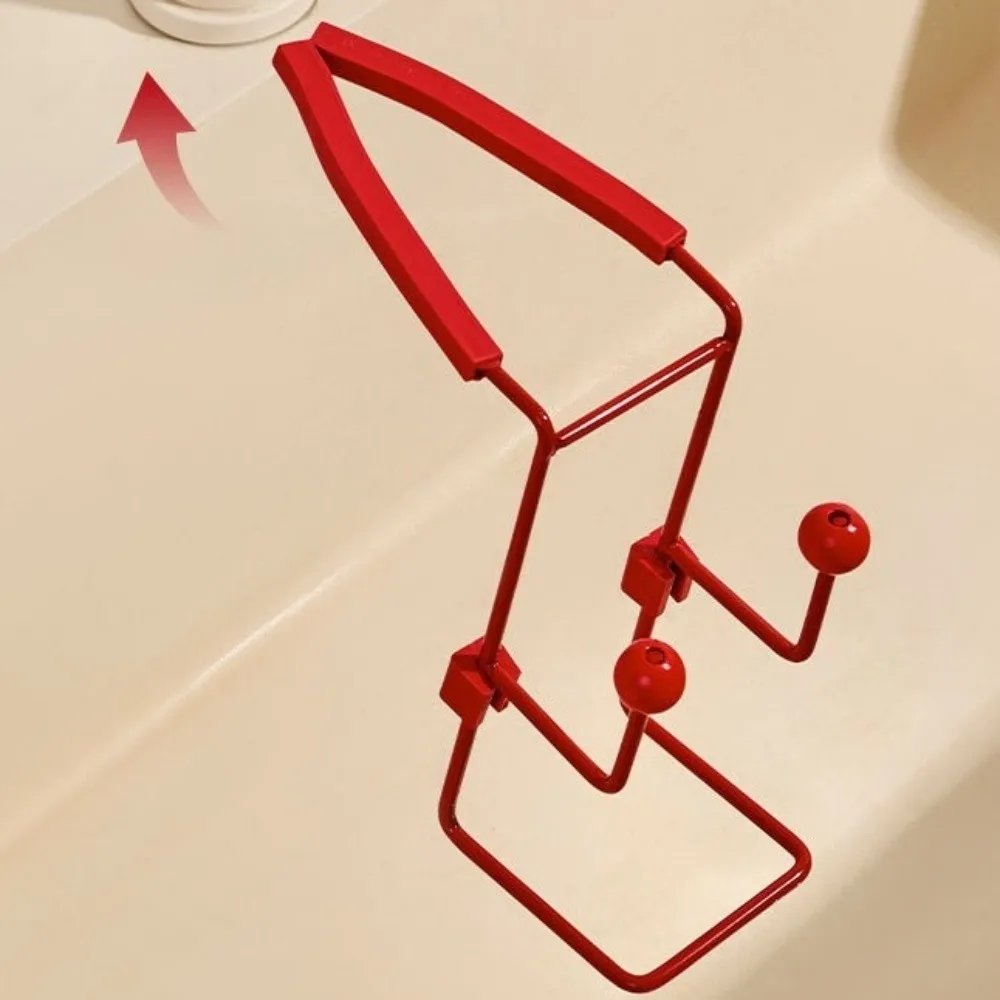 New Dual Hooks Faucet Drain Rack Open Frame Cleaning Tool Organizer Sponge Holder Quick Draining Hanging Sink Sponge Drying