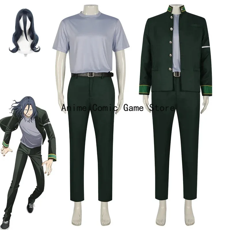 متوفر XS-XXL كيوتارو سوجيشيتا كوسبلاي أنيمي كسارة الرياح شعر مستعار كوسبلاي معطف الهالوين ملابس حفلات كرنفال للرجال