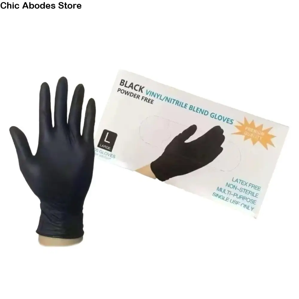 

100 шт. удобные одноразовые перчатки многофункциональные нитриловые пищевые перчатки бытовые черные чистые перчатки для барбекю раки