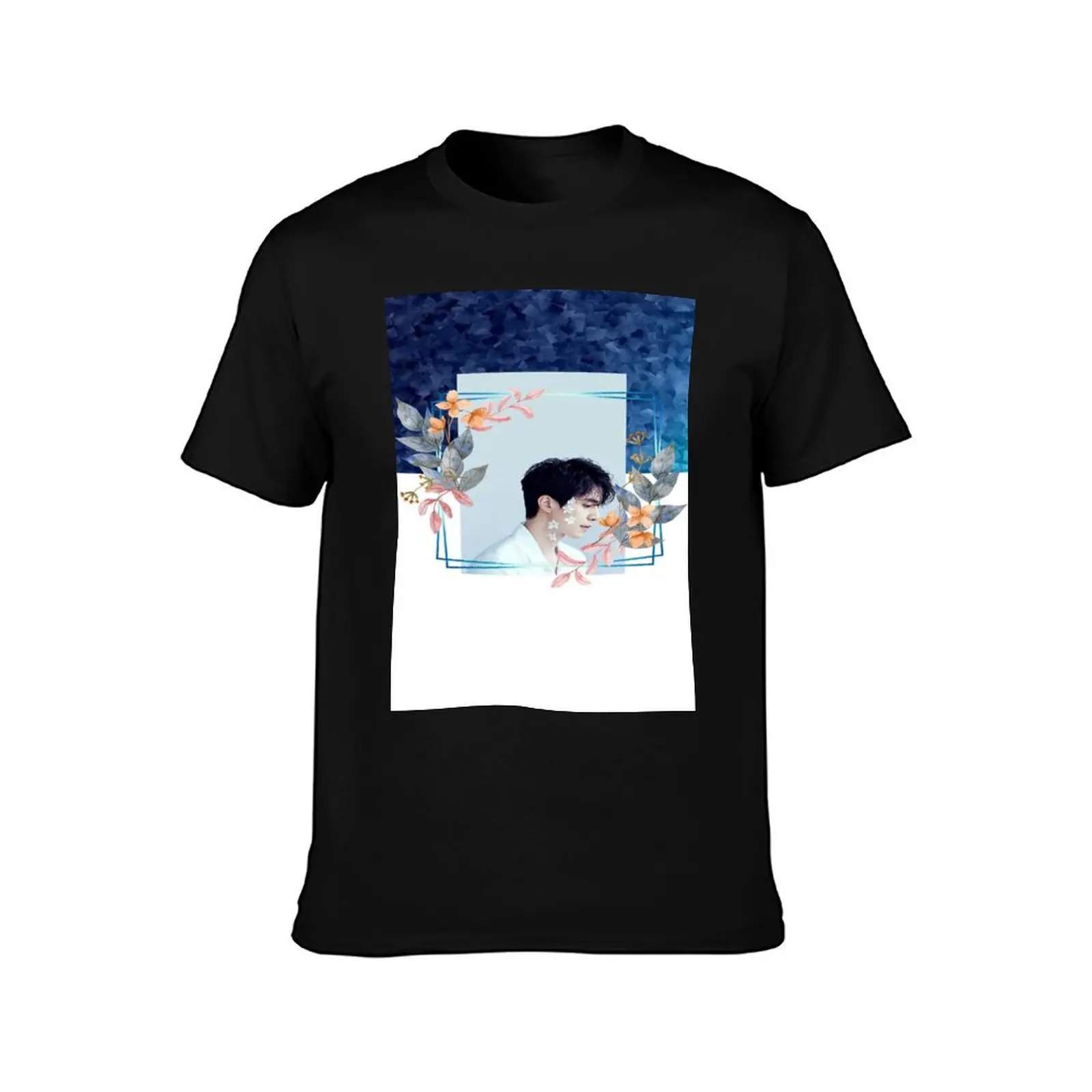 [Lee Dong Wook + Floral] T-Shirt Big and Tall Crew Neck Tee