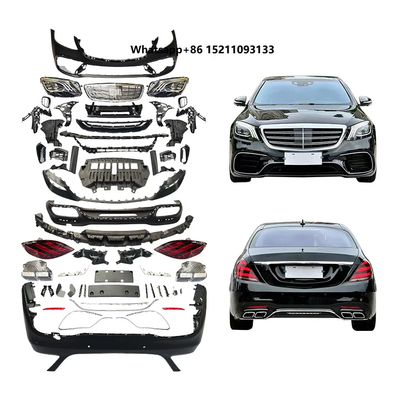 Car Modification Body Kit Upgrade S63 Front Bumper Fog Lights Headlights Rear Bumper Taillights-New fo