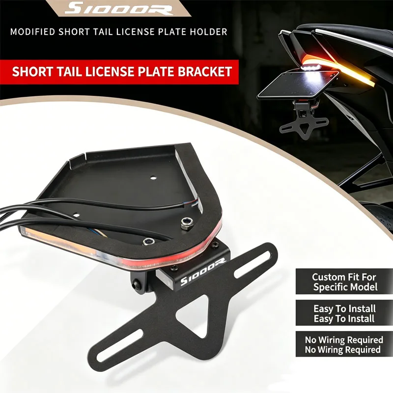 For BMW S1000R S 1000R S1000 R 2019 2020 2021 2022 Motorcycle Rear Tail Light Brake Turn Signals Integrated LED License Bracket
