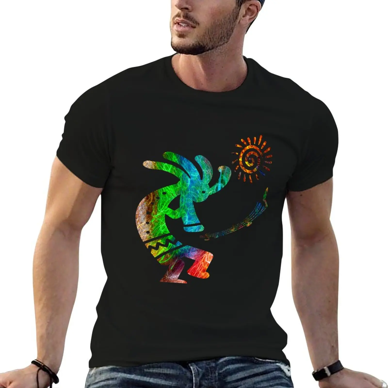 

Kokopelli Sunrise Dance one. T-Shirt t shirts for man cotton funny funny t shirts man T-Shirt
