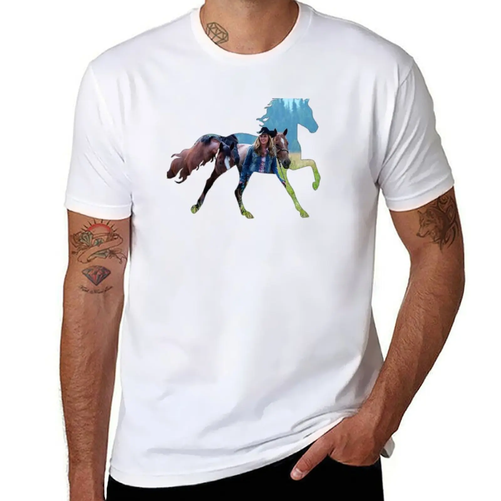 

HL Amy horse T-Shirt man t shirt cotton high quality men t shirt cotton 100% T-Shirt
