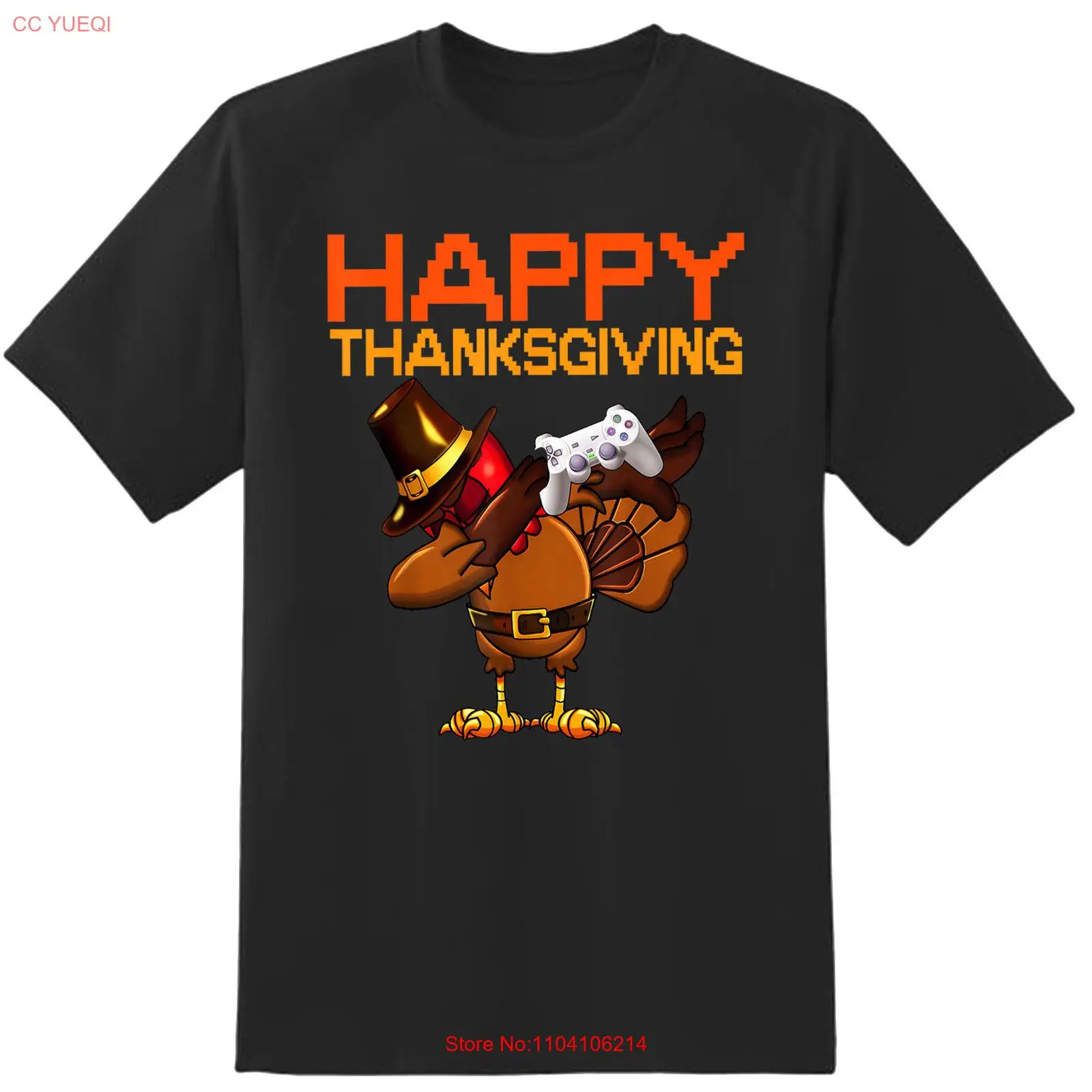 

Happy Thanksgiving Dabbing Gamer Turkey Men T-Shirt Funny