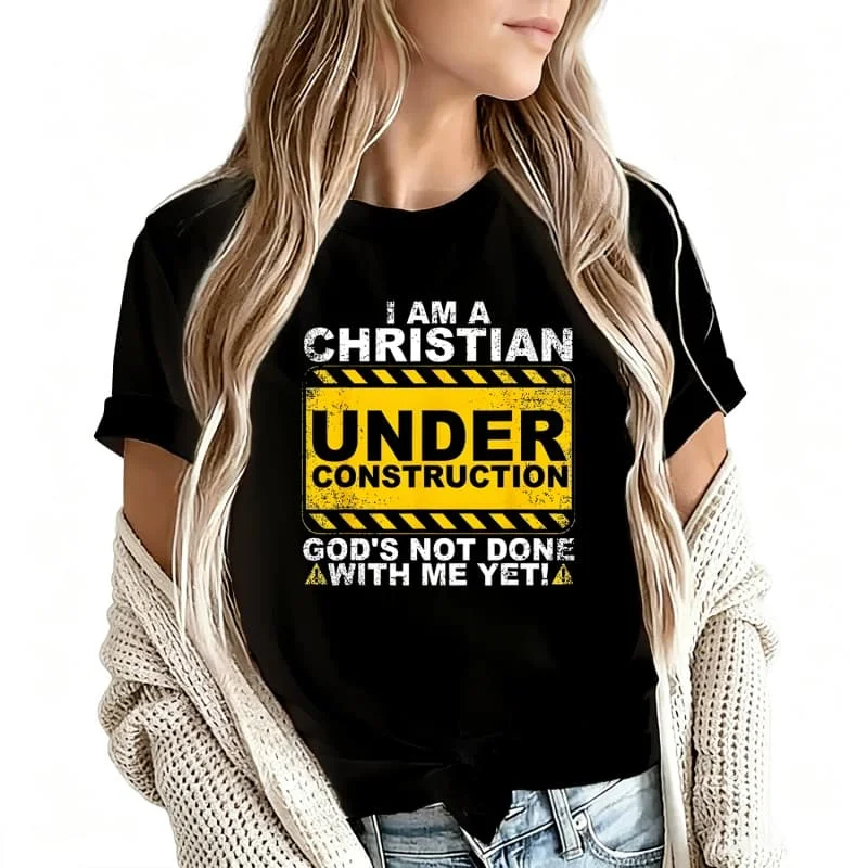 I Am a Christian Women's T-Shirt 100% Cotton Funny Graphic Short Sleeve Tee Novelty Shirt Casual Crew Neck Top S-5Xl