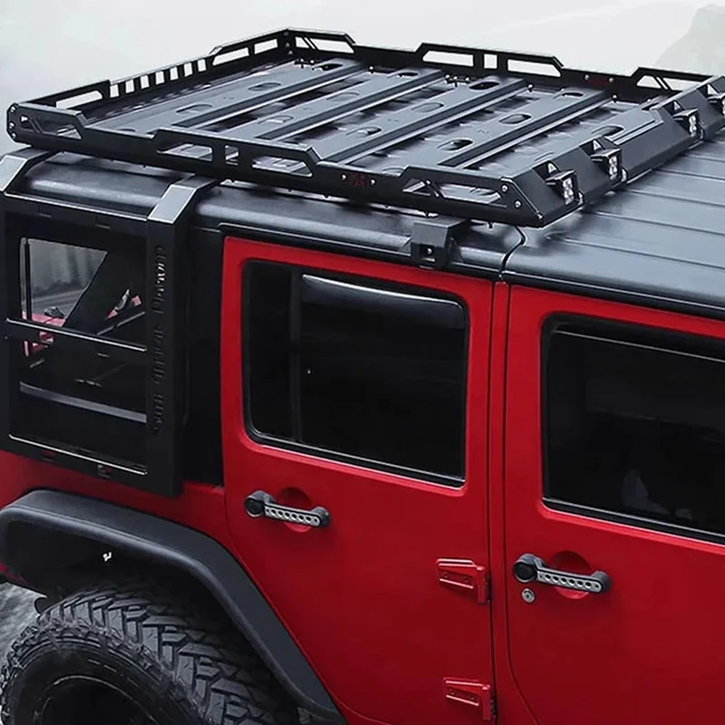 High Quality JK 2007-2017 Thick Alloy Expandable Top Storage Platform Roof Rack Offroad Auto Modification Parts