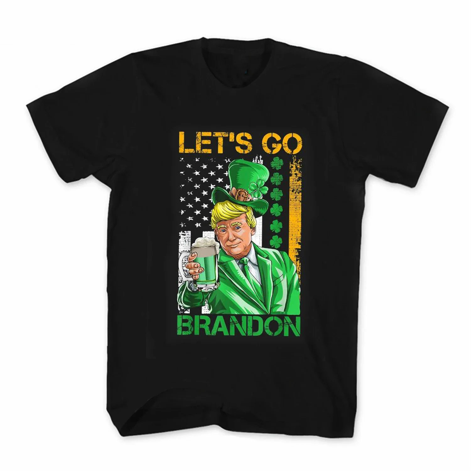 

Hot Sale Donald Trump Let's Go Brandon 2024 St Patrick's Day T-Shirt. Premium Cotton Short Sleeve O-Neck Mens T Shirt New S-3XL