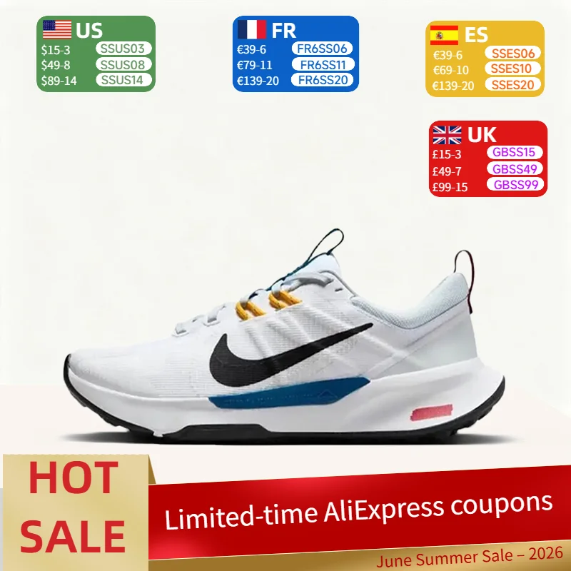 Nike Juniper Trail 2 Lightweight,Soft,Snug-Fitting,Durable,and Slip-Resistant Low-Top Running Shoes for Women  White DM0821-104