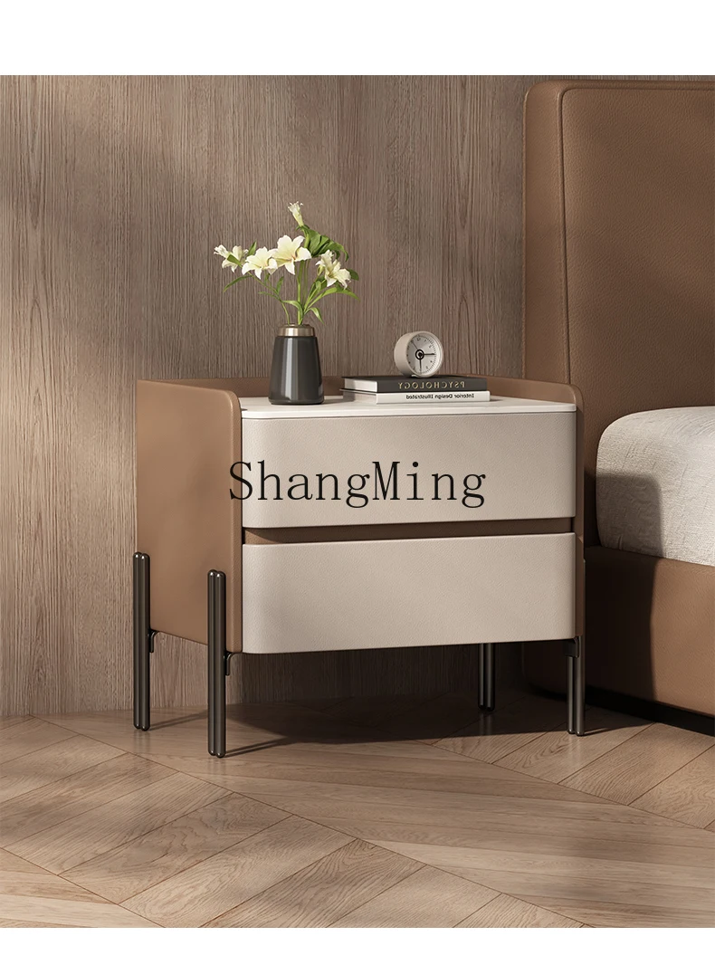 DHY all solid wood bedside table household bedroom light luxury modern simple shelf storage