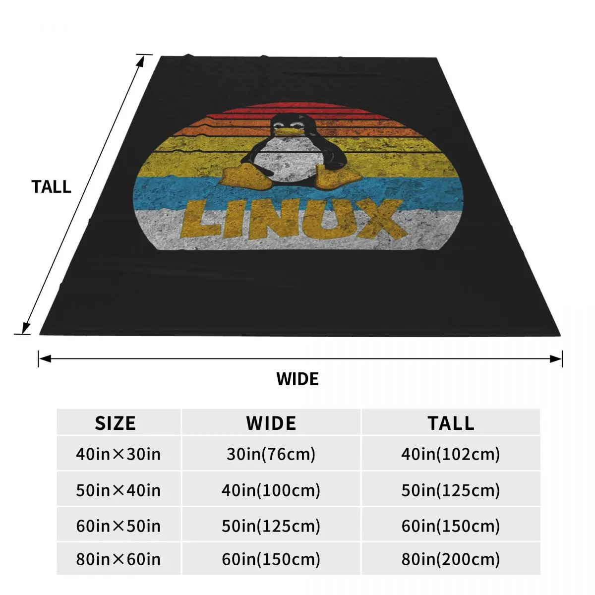 Original Linux Squad Unix Geek Blanket Soft Warm Flannel Throw Blanket Bedspread for Bed Travel Home Sofa