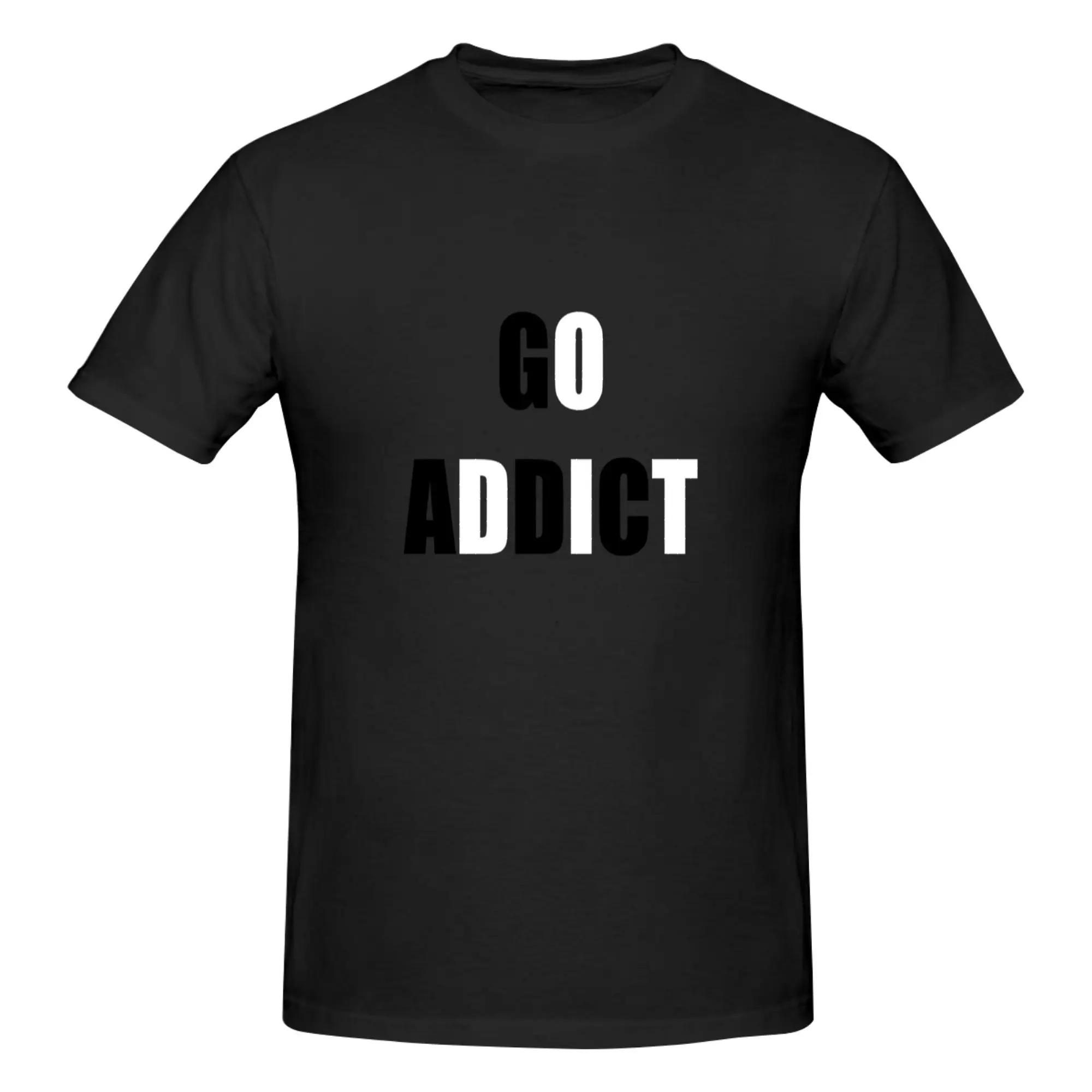 Funny GO ADDICT (The Game of Go) Oversized Men's Printed T-Shirt Unisex T shirtSimple