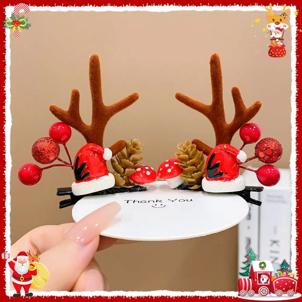 

Merry Christmas Decor Christmas Hairpin Bowknot Santa Claus Christmas Hat Headabnd Sequin Gifts Children Deer Antler Hair Clip