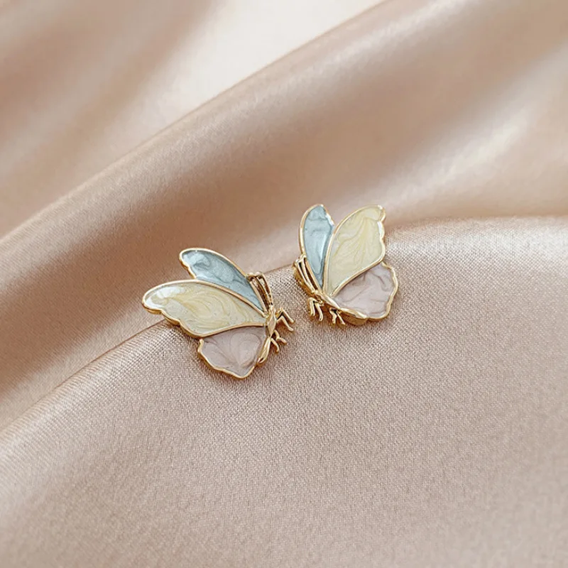 Fashion Aesthetic Butterfly S925 Needle Stud Earrings for Women Designer Creativity Luxury Party Statement Jewelry Gift pendient