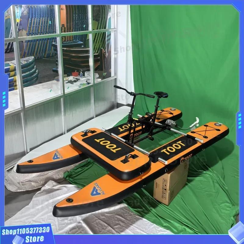 2026 Inflatable Water Bike Single & Multi-person Floating Pedal Boat Aqua Bicycle for Water Sports