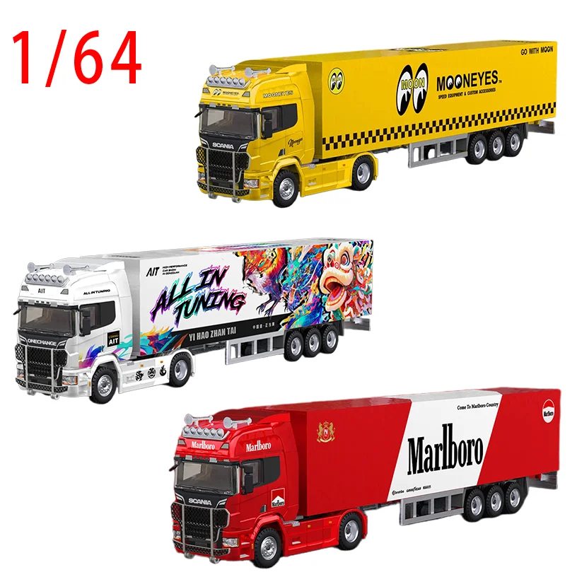 

TM Diecast 1:64 Scania Truck HKS New Year Dragon Phoenix Car Model Scania Play Vehicles Collectible Model Cars Toys for Boy Gift