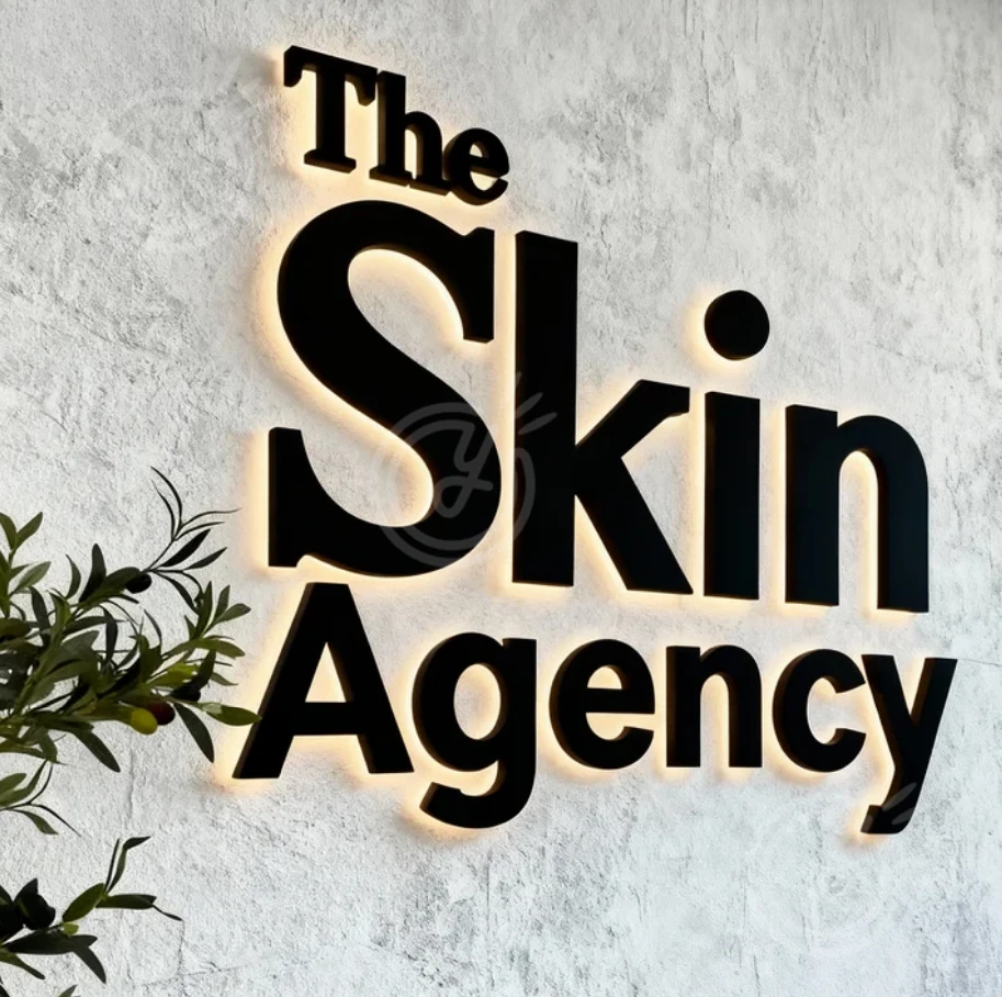 Custom Business Sign Letters 3D Salon LED Signboard Hangul Backlit Large Metal Aesthetic Illuminated Logo Advertising Clinic Lit