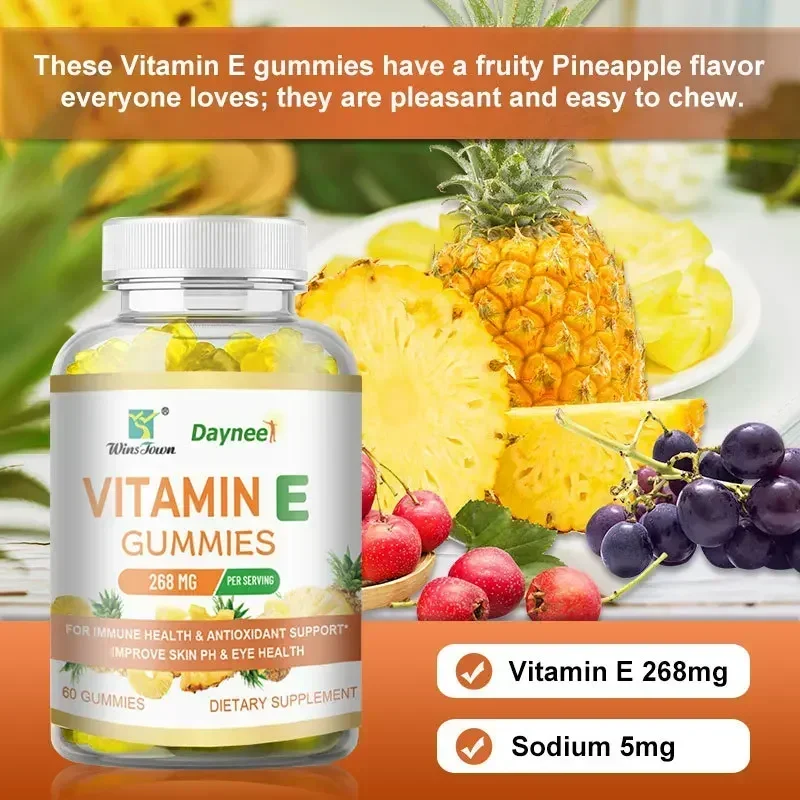 

1 bottle vitamin E gummies to improve skin quality protect cardiovascular health enhance immunity improve skin elasticity