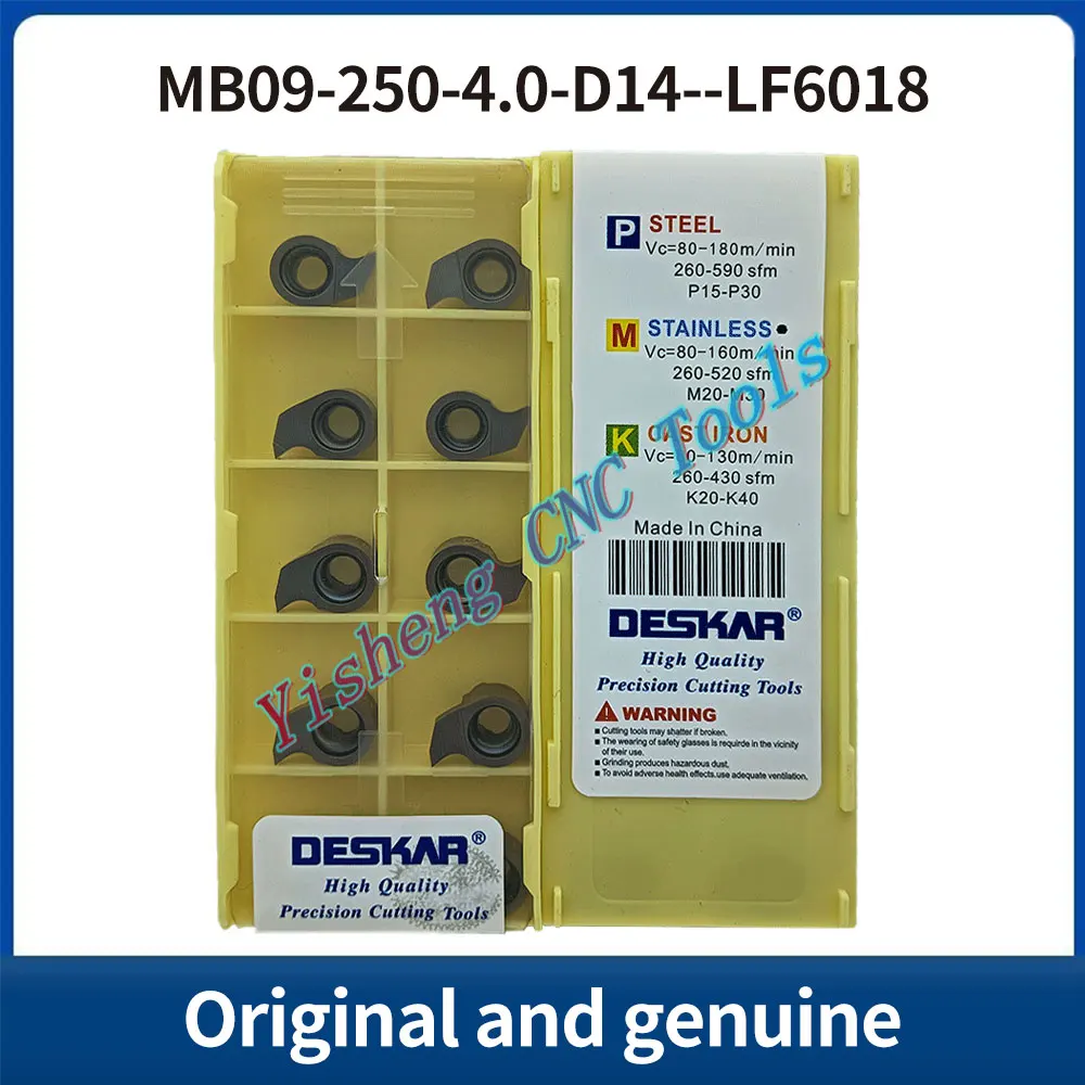 

DESKAR 100% Original MB09-250-4.0-D14 MB09-250-5.5-D16 MB09-250-6.5-D17 LF6018 indexable threading carbide insert