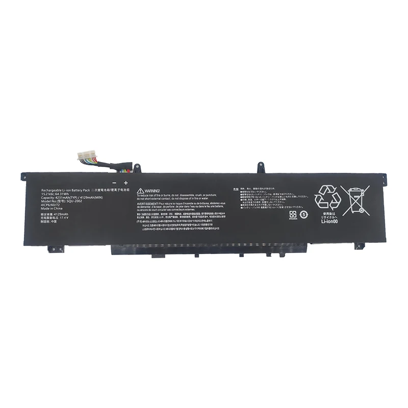 New SQU-2002 5000mAh/76Wh 15.2V Higher Capacity Replacement Laptop Battery for Thunderobot TR ZERO 2021