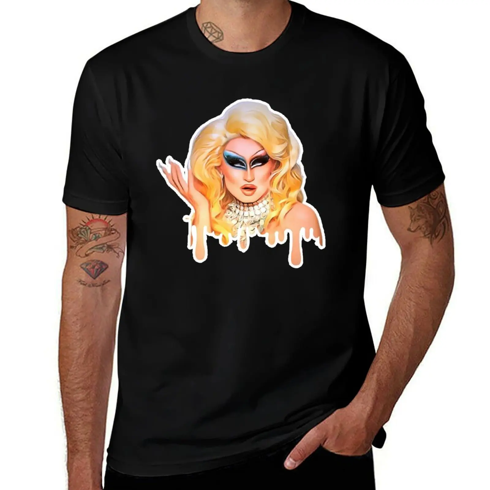 Gottmik Trains for Days Makeup Artwork T-Shirt Large Size Casual Tee Shirt T-Shirt
