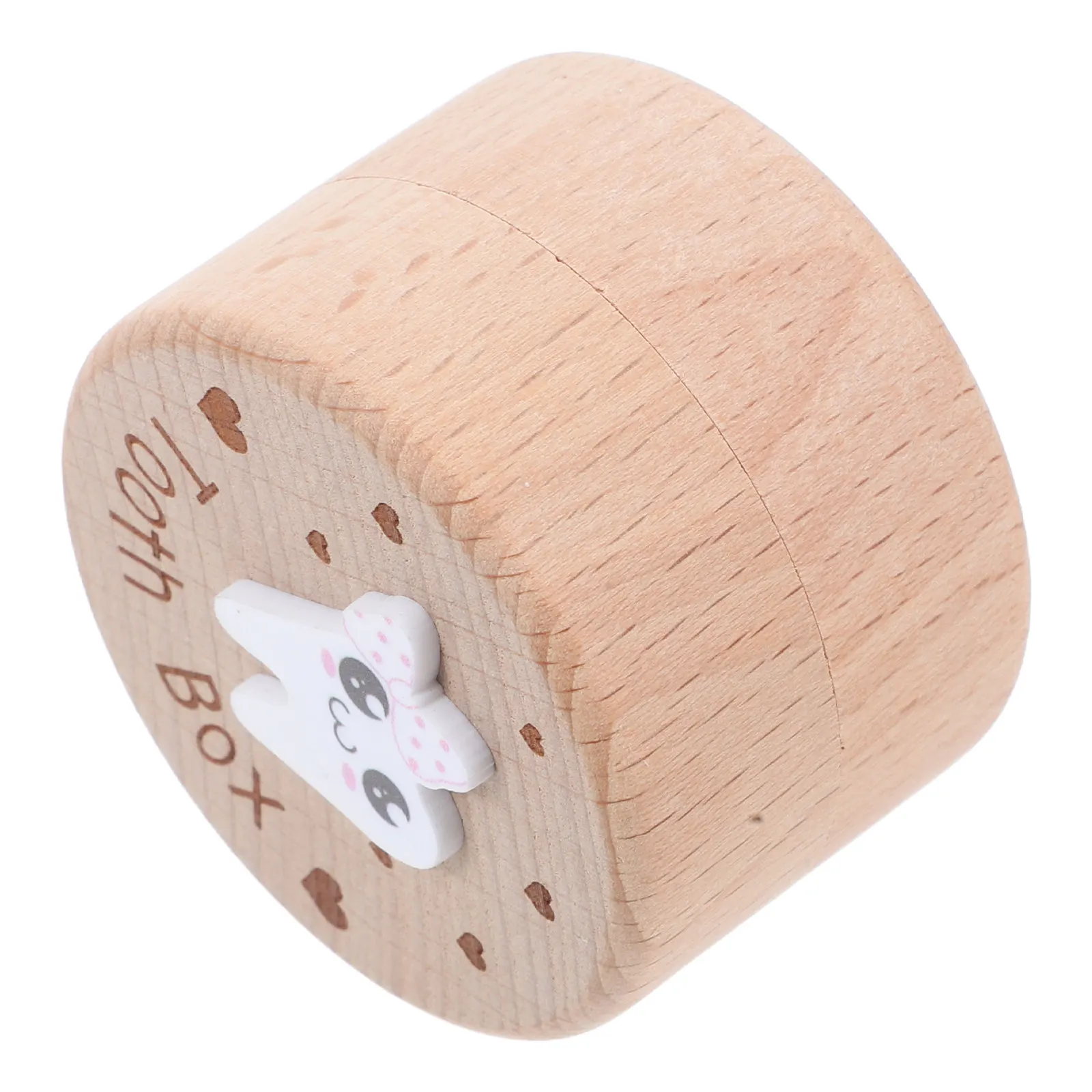 Cute Wooden Baby Lost Tooth Storage Holder Keepsake Collection Container Small Child Hair Treasure Chest For Children'S