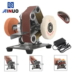 Mini ​​Belt Sander High Speed Electric Polishing Machine Adjustable Belt Grinder for Polishing Metal Blade Wood 110-220V