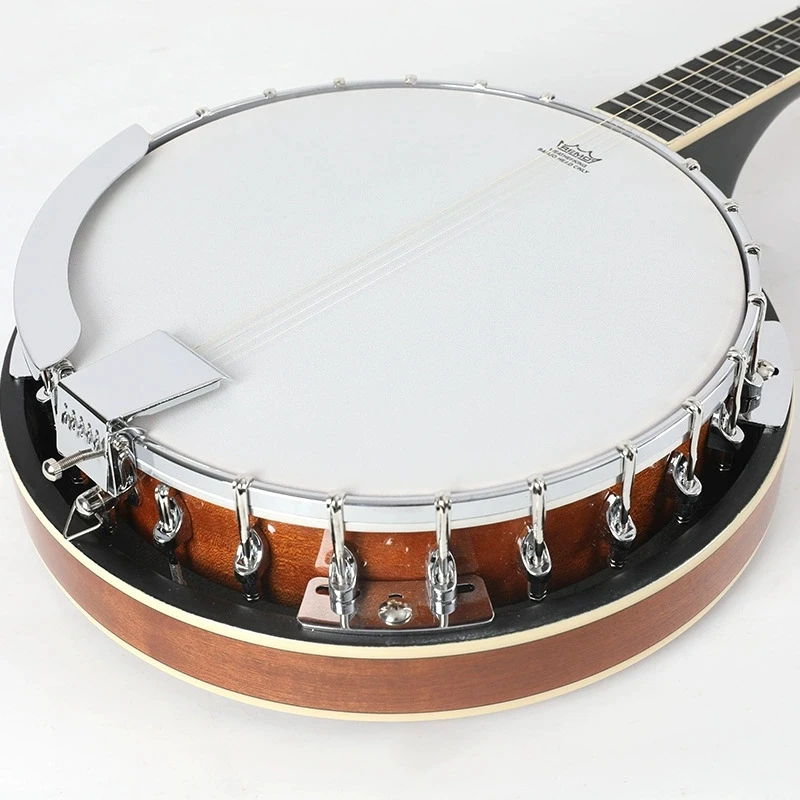 Western Ethnic Musical Instrument Sapele Banjo 4-String/5-String for Kids Adults Beginners Entry-Level Banjo