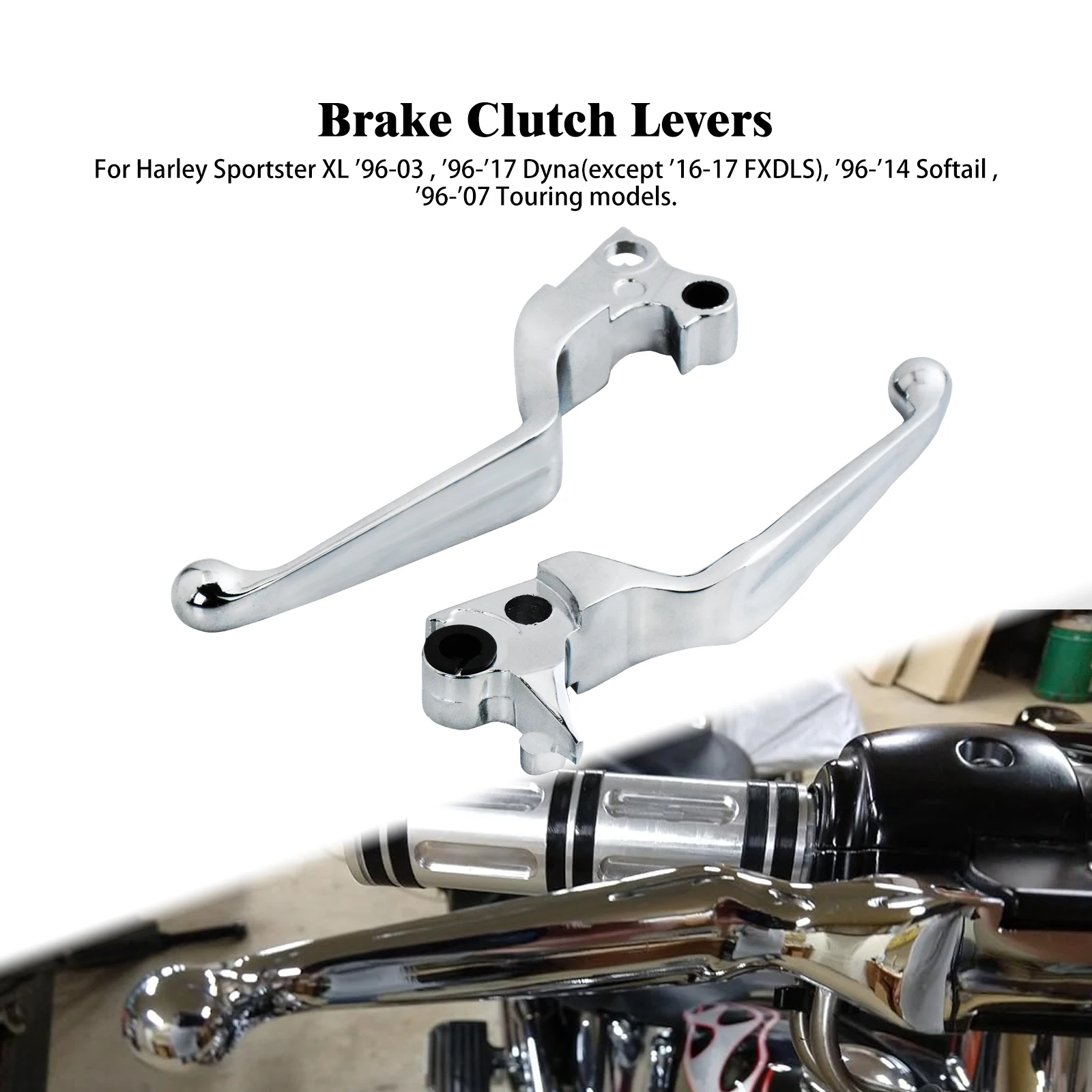 

Motorcycle Brake Clutch Levers Chrome Hand Brake Levers For Harley Sportster XL 1200 883 Dyna Softail Breakout FL Touring FLHR