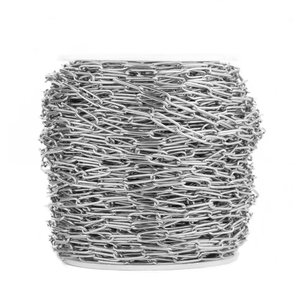 Semitree 1 Meter Stainless Steel Chain Oval Link Bulk Chains DIY Wallet Chain Jewelry Necklace Making Handmade Accessories