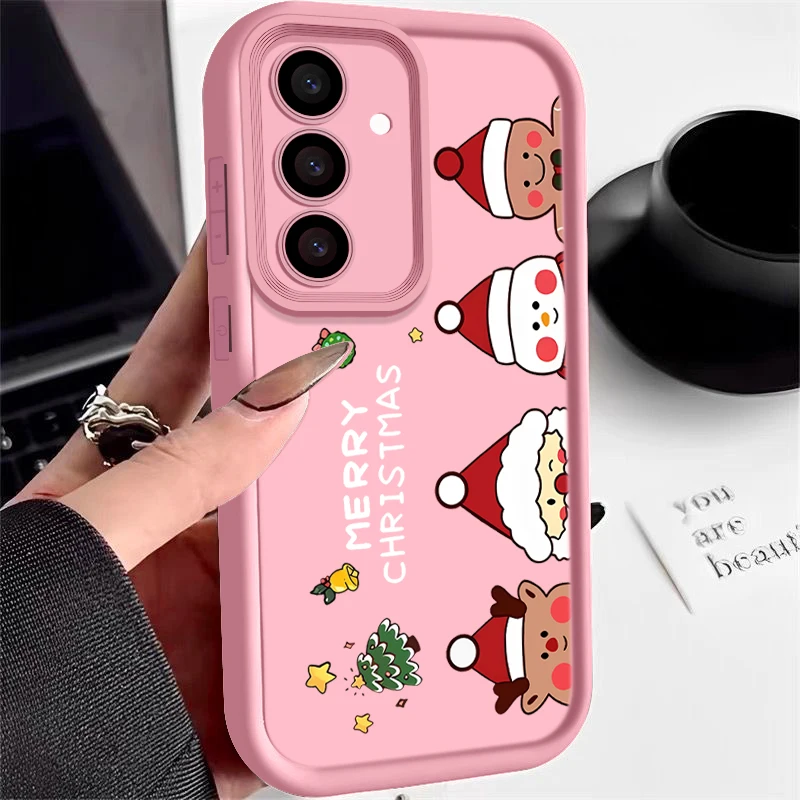 Christmas Pattern Case For Samsung Galaxy S24 S23 S22 Ultra S21 Plus S20 FE A55 A54 A14 A34 A35 A15 A16 A52 A53 5G Phone Cover