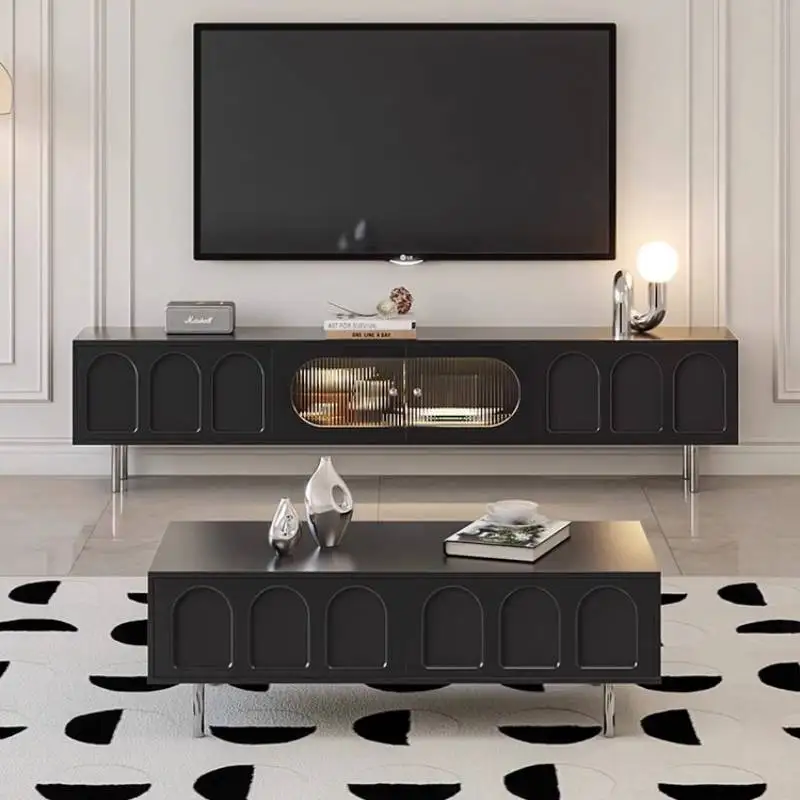 Simple European Tv Cabinet Natural Minimalist Small Black Tv Cabinet Designer Vintage Unique Muebles Para Hogar Furniture Home