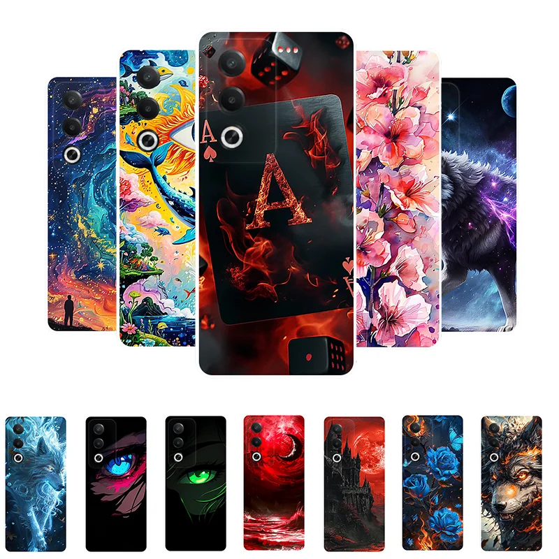 For OPPO A80 5G Case Soft Silicone Poker Wolf Fashion Back Cover for OPPO A80 5G CPH2639 Cases Protective OPPOA80 A 80 TPU