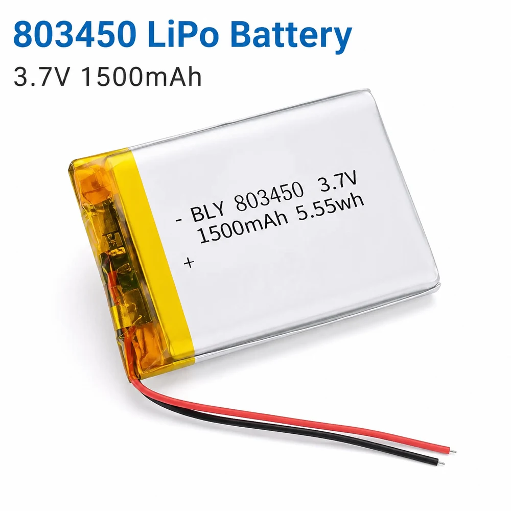 1-100pcs 803450 LiPo Battery 3.7V 1500mAh Rechargeable Lithium Polymer Battery with PCB Protection for DIY Electronics